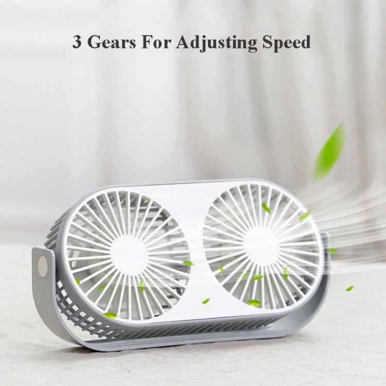 Mini ventilador USB de doble hoja de escritorio de escritorio de frijol pequeño