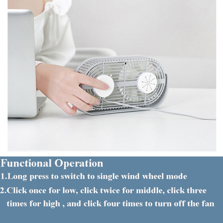 Mini ventilador USB de doble hoja de escritorio de escritorio de frijol pequeño