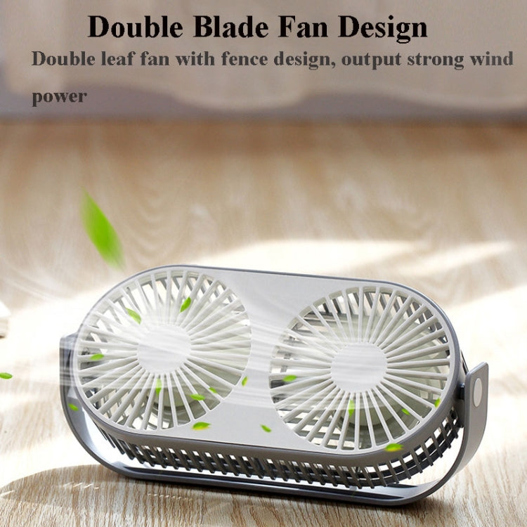 Mini ventilador USB de doble hoja de escritorio de escritorio de frijol pequeño