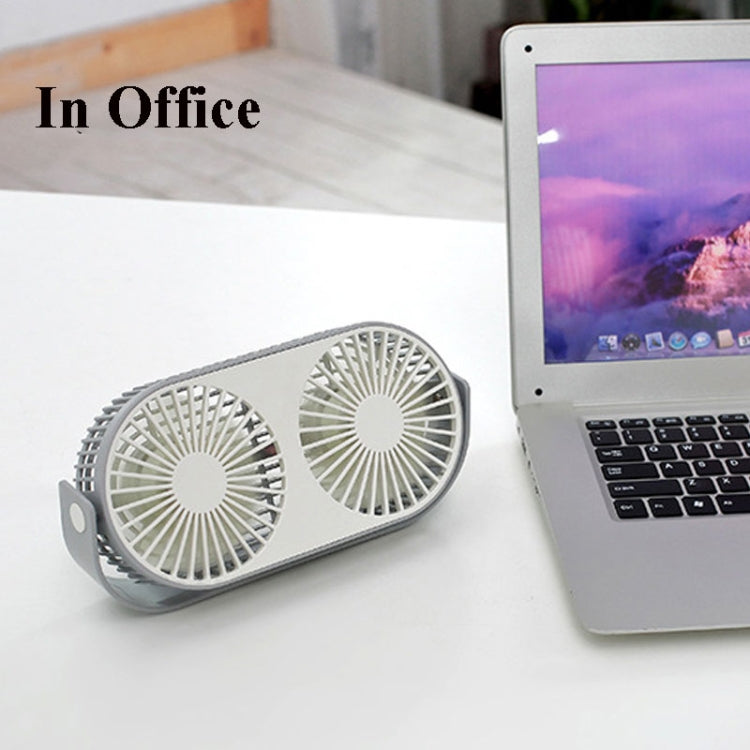 Mini ventilador USB de doble hoja de escritorio de escritorio de frijol pequeño