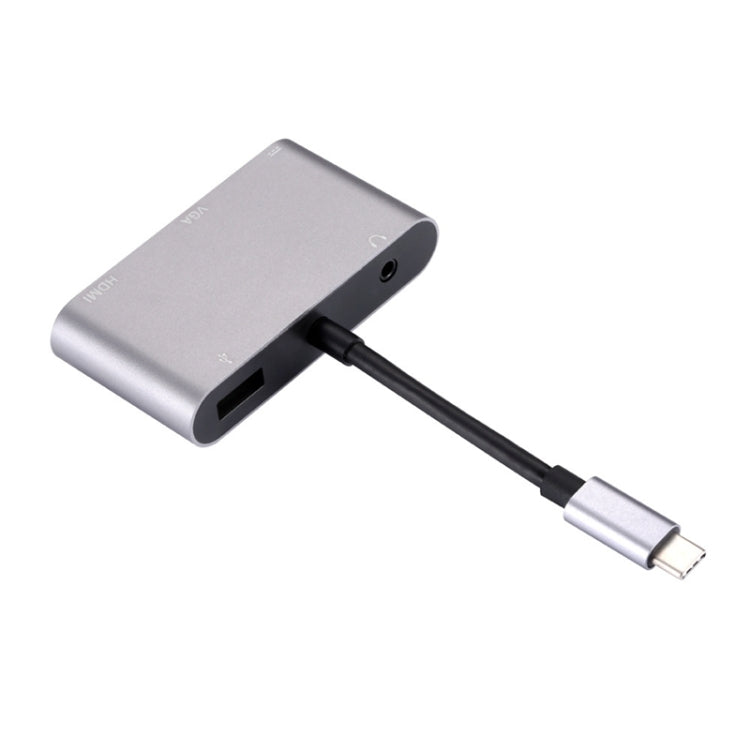 5 en 1 Tipo-C a HDMI + VGA + USB 3.0 + Puerto de audio + Adaptador HUB de puerto PD