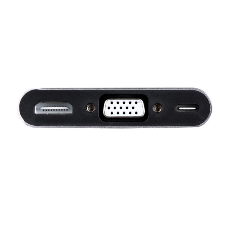 5 en 1 Tipo-C a HDMI + VGA + USB 3.0 + Puerto de audio + Adaptador HUB de puerto PD