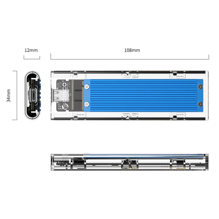 ORICO TCM2M-C3 M.2 SSD Caja de disco duro de doble protocolo