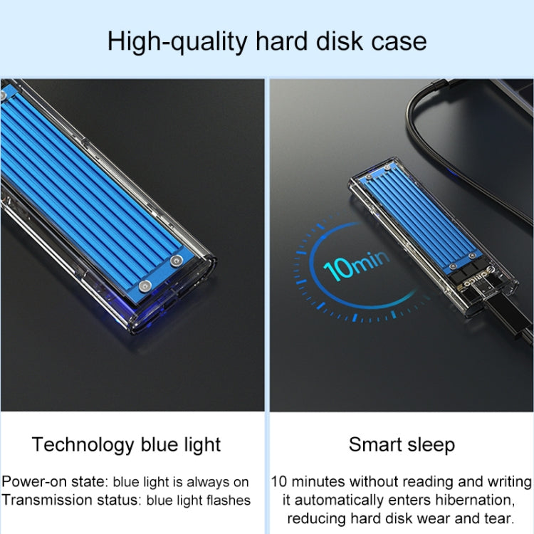 ORICO TCM2M-C3 M.2 SSD Caja de disco duro de doble protocolo