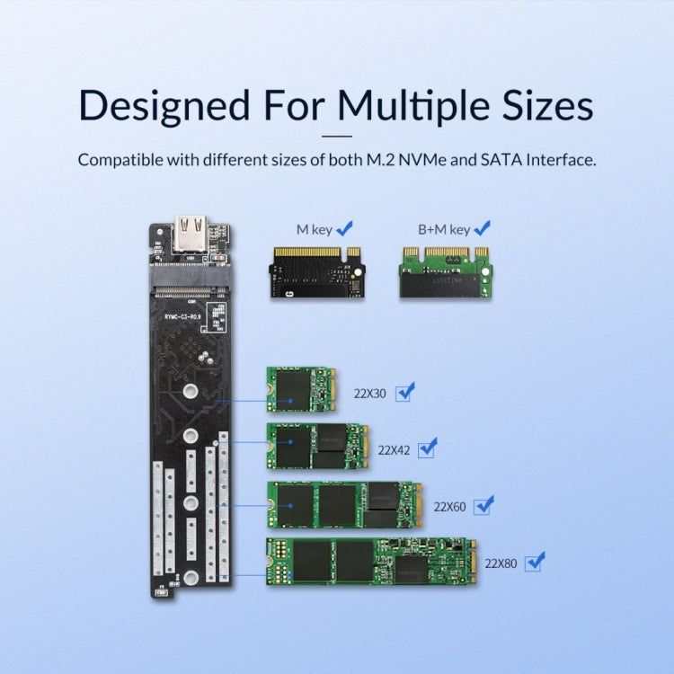 ORICO M2PJM-C3 M.2 SSD Caja de disco duro de doble protocolo
