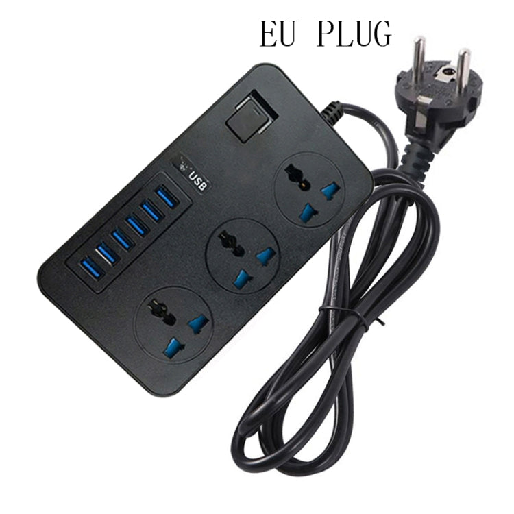 T09 3000W Alta potencia Multifunción Plug-in Conector universal internacional de 3 orificios + 6 USB de carga inteligente, EU PLUG, US PLUG, UK PLUG