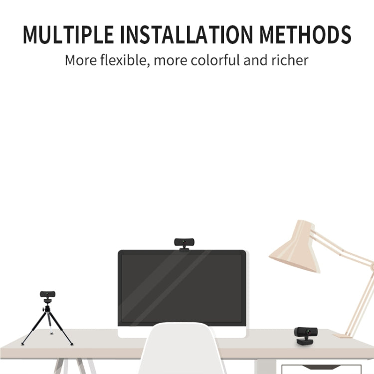 C3 400W Píxeles Resolución 2K Enfoque automático Cámara web HD 1080P Rotación 360 para transmisión en vivo Videoconferencia Trabajo Cámara web con micrófono USB sin controlador, C3