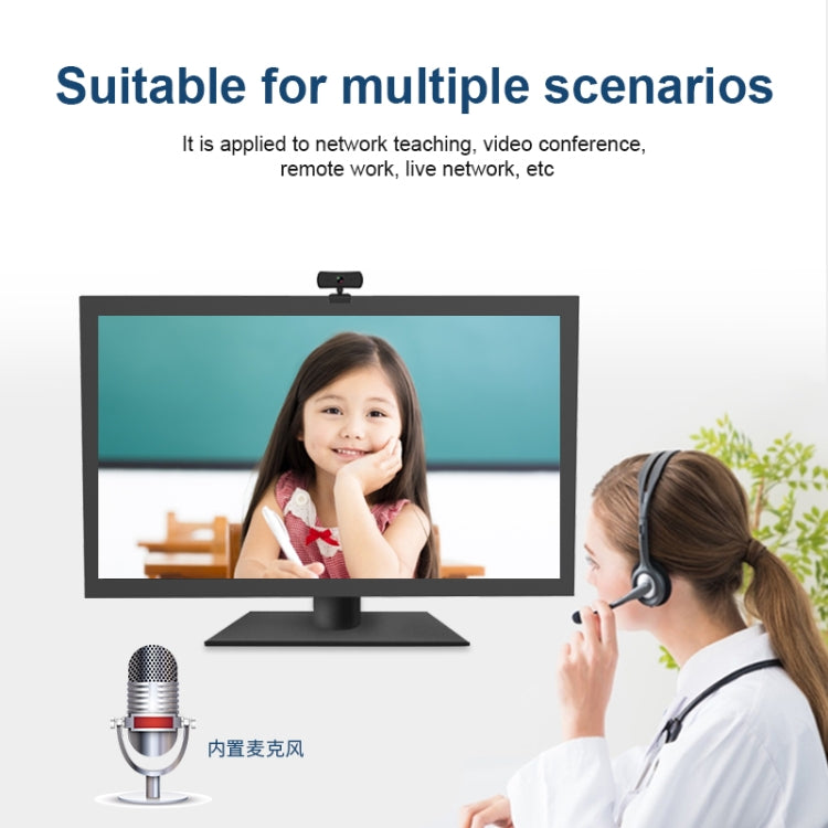C3 400W Píxeles Resolución 2K Enfoque automático Cámara web HD 1080P Rotación 360 para transmisión en vivo Videoconferencia Trabajo Cámara web con micrófono USB sin controlador, C3