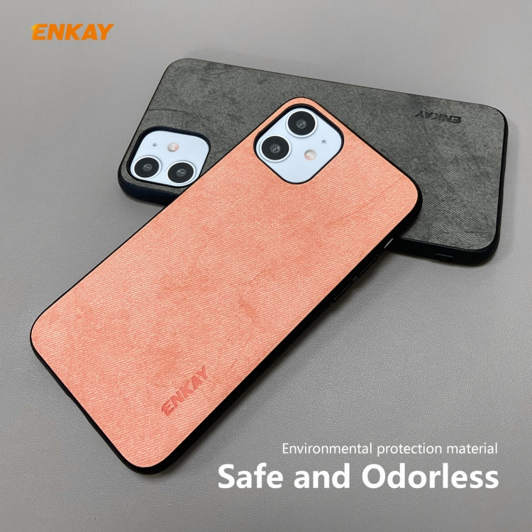 Para iPhone 11 ENKAY ENK-PC028 Serie de negocios Textura de tela Cuero de PU + TPU Estuche delgado y suave, For iPhone 11
