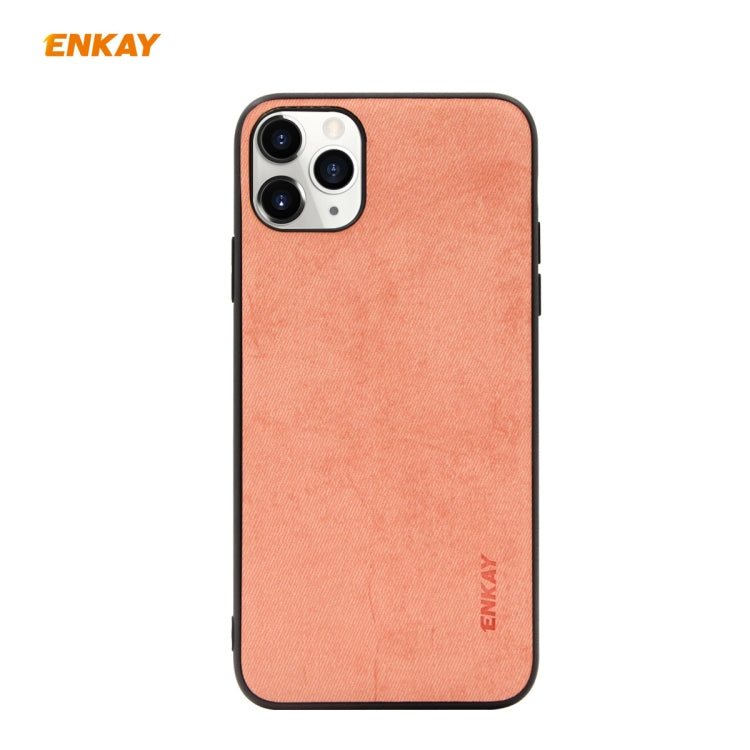 Para iPhone 11 Pro Max ENKAY ENK-PC030 Serie de negocios Textura de tela Cuero de PU + TPU Funda delgada y suave, For iPhone 11 Pro Max