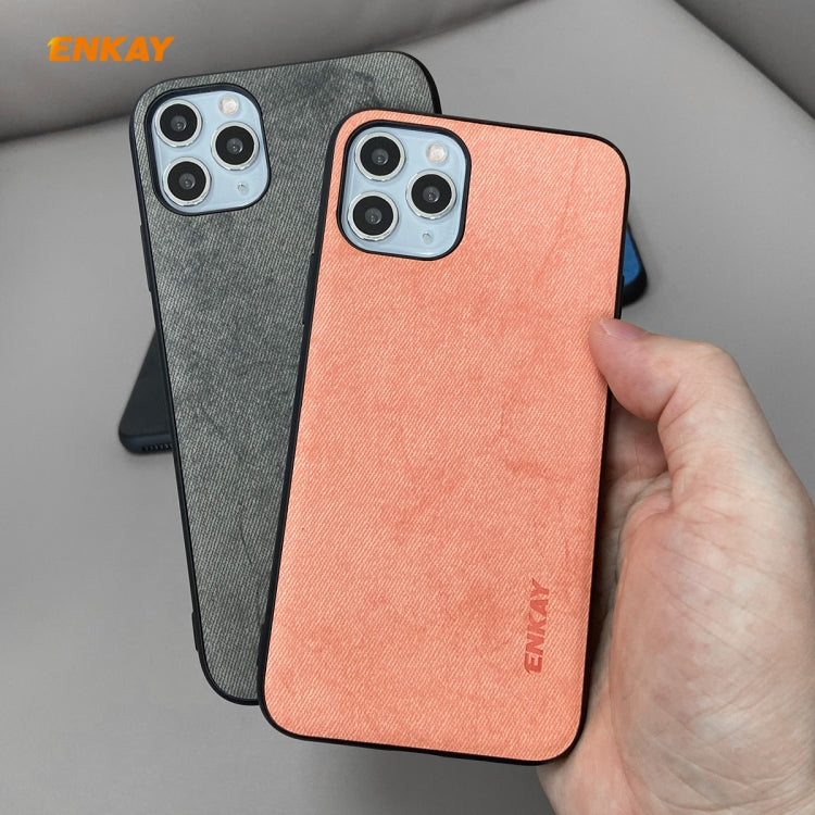 Para iPhone 11 Pro ENKAY ENK-PC029 Serie de negocios Textura de tela PU Cuero + TPU Funda delgada suave, For iPhone 11 Pro