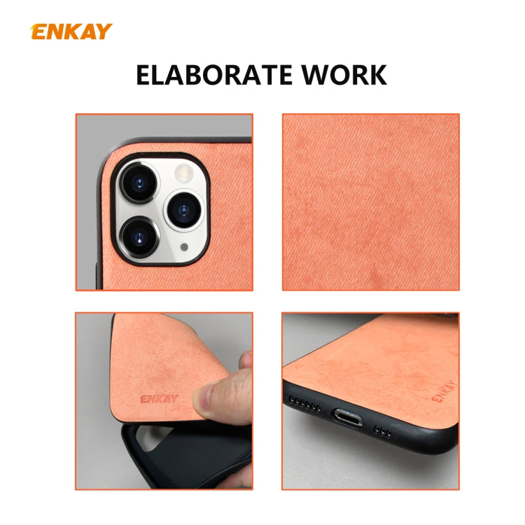Para iPhone 11 Pro ENKAY ENK-PC029 Serie de negocios Textura de tela PU Cuero + TPU Funda delgada suave, For iPhone 11 Pro