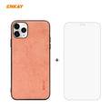 Para iPhone 11 Pro ENKAY ENK-PC0292 2 en 1 Serie de negocios Textura de tela Cuero de PU + TPU Funda de estuche delgado y suave ＆ 0.26mm 9H 2.5D Película de vidrio templado, For iPhone 11 Pro