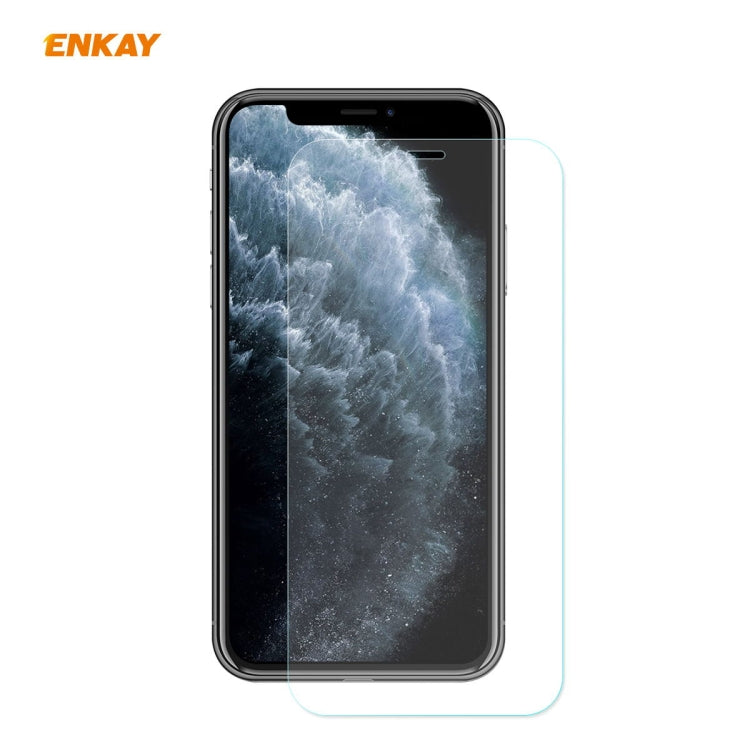 Para iPhone 11 Pro ENKAY ENK-PC0292 2 en 1 Serie de negocios Textura de tela Cuero de PU + TPU Funda de estuche delgado y suave ＆ 0.26mm 9H 2.5D Película de vidrio templado, For iPhone 11 Pro