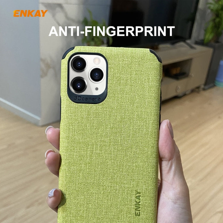 Para iPhone 11 Pro Max ENKAY ENK-PC0332 2 en 1 Business Series Textura de mezclilla Cuero de PU + TPU Funda de estuche delgado y suave ＆ 0.26mm 9H 2.5D Película de vidrio templado, For iPhone 11 Pro Max