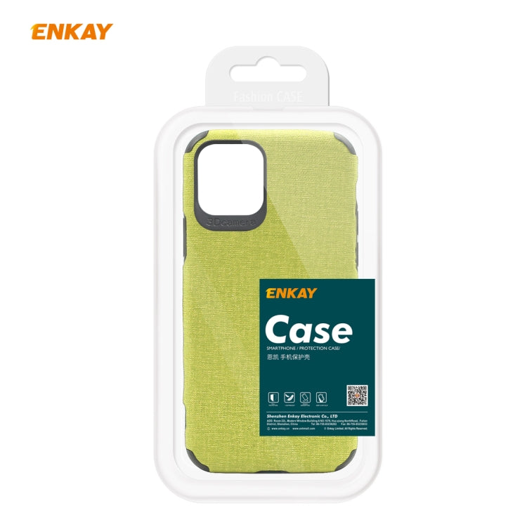 Para iPhone 11 Pro ENKAY ENK-PC0322 2 en 1 Business Series Textura de mezclilla Cuero de PU + TPU Funda de estuche delgado y suave ＆ 0.26mm 9H 2.5D Película de vidrio templado, For iPhone 11 Pro