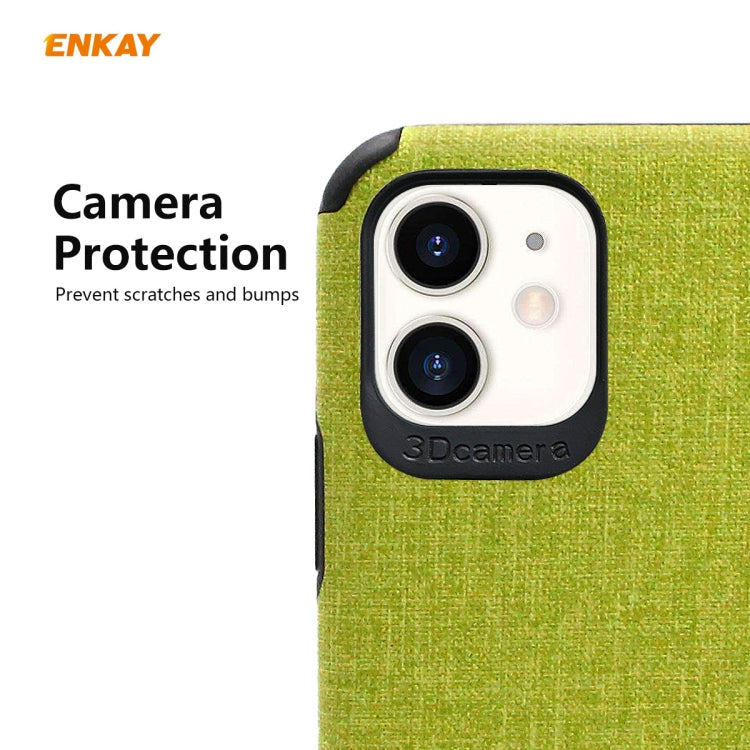 Para iPhone 11 ENKAY ENK-PC0312 2 en 1 Business Series Denim Texture PU Leather + TPU Soft Slim Case Cover ＆ 0.26mm 9H 2.5D Película de vidrio templado, For iPhone 11