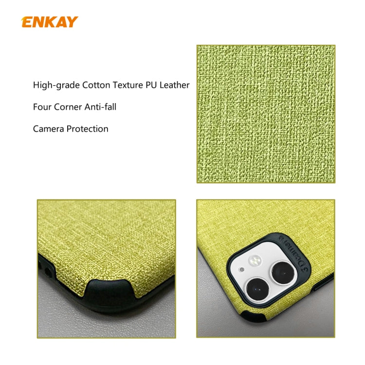 Para iPhone 11 ENKAY ENK-PC0312 2 en 1 Business Series Denim Texture PU Leather + TPU Soft Slim Case Cover ＆ 0.26mm 9H 2.5D Película de vidrio templado, For iPhone 11