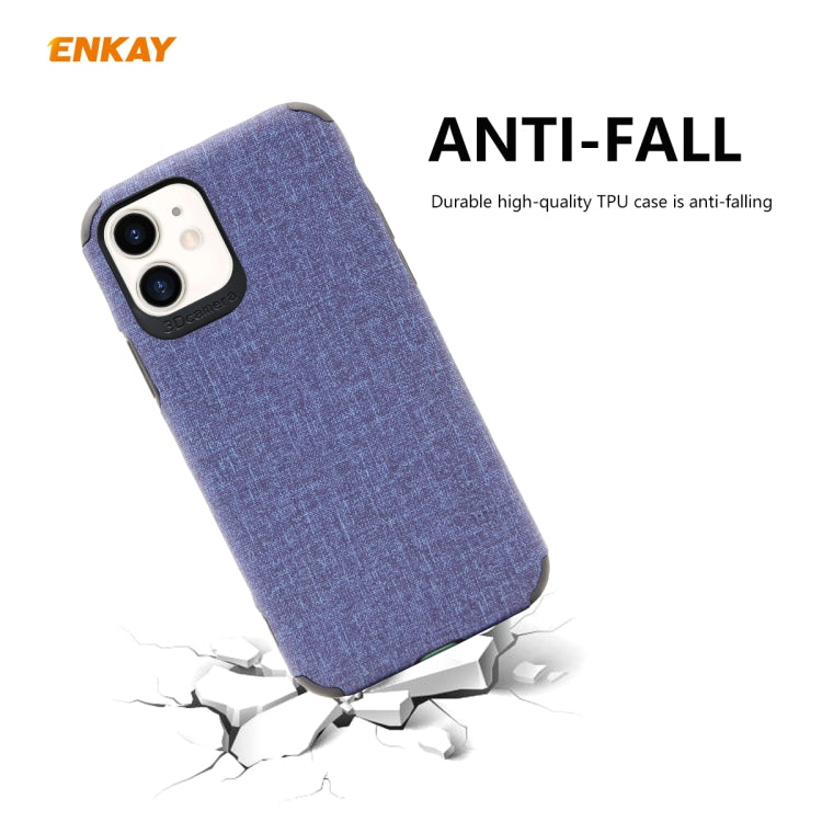 Para iPhone 11 ENKAY ENK-PC031 Serie de negocios Textura de mezclilla Cuero de PU + TPU Funda delgada y suave, For iPhone 11