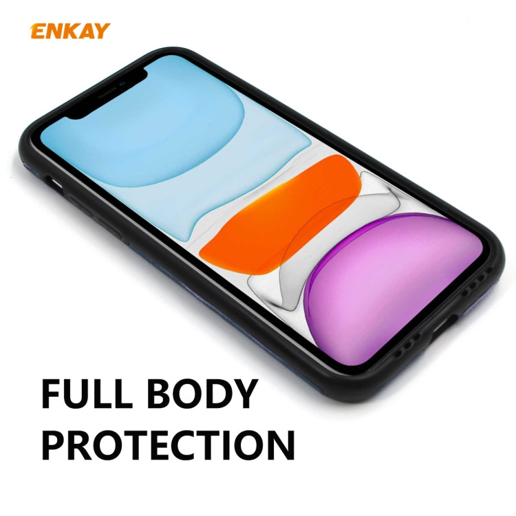 Para iPhone 11 ENKAY ENK-PC031 Serie de negocios Textura de mezclilla Cuero de PU + TPU Funda delgada y suave, For iPhone 11