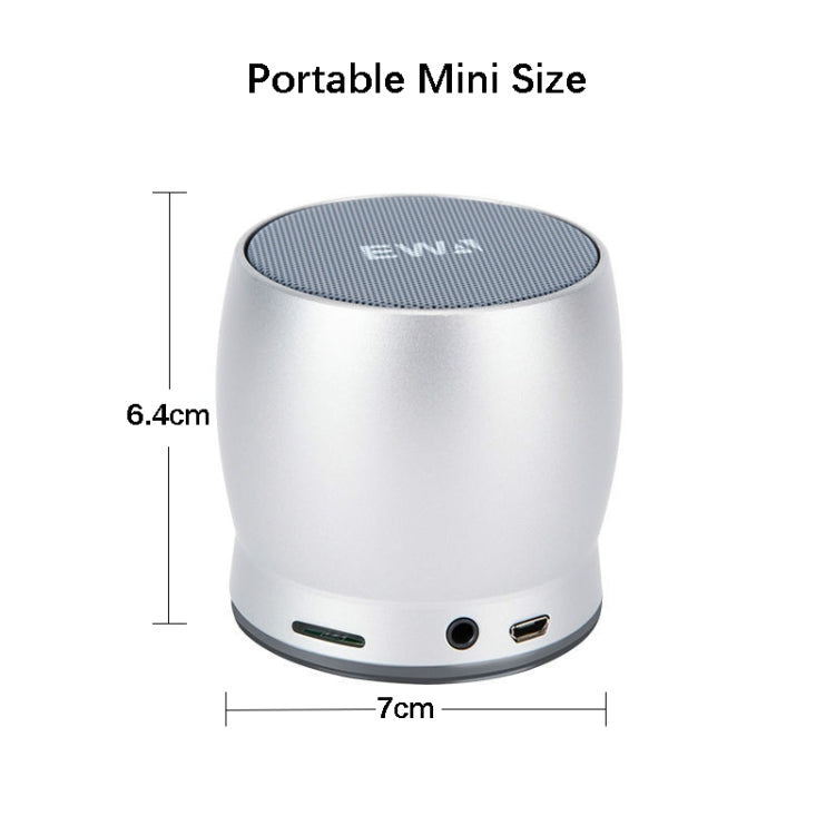 EWA A150 Mini altavoz portátil Bluetooth Inalámbrico Hifi Estéreo Fuerte Bass Music Boom Box Subwoofer de metal, compatible con tarjeta Micro SD y AUX de 3,5 mm