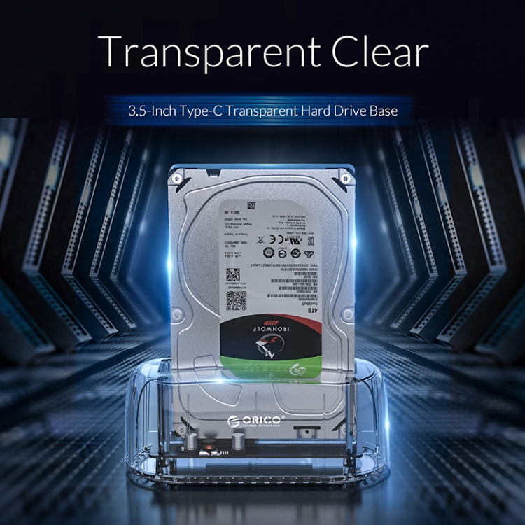 ORICO 6139C3-G2 Base para disco duro tipo C transparente USB3.1 Gen2 de 3,5 pulgadas
