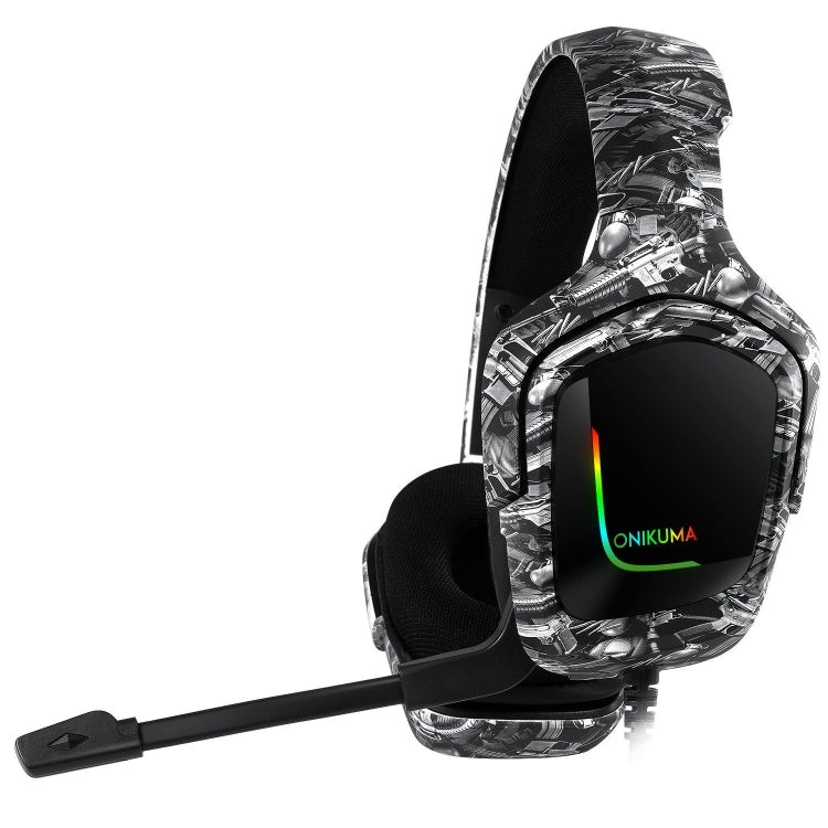 ONIKUMA K20 PS4 Surround Sound Bass PC Gamer Auriculares con micrófono, luz RGB