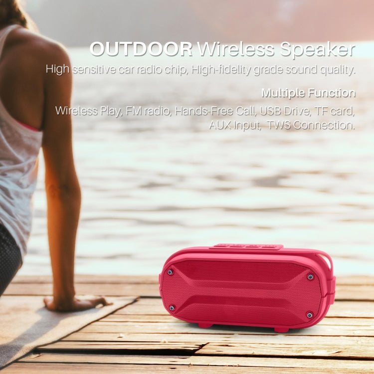 NewRixing NR3023 Altavoz Bluetooth inalámbrico estéreo portátil, micrófono incorporado, compatible con tarjeta TF / FM