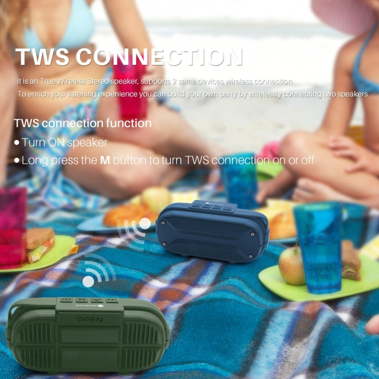 NewRixing NR3023 Altavoz Bluetooth inalámbrico estéreo portátil, micrófono incorporado, compatible con tarjeta TF / FM