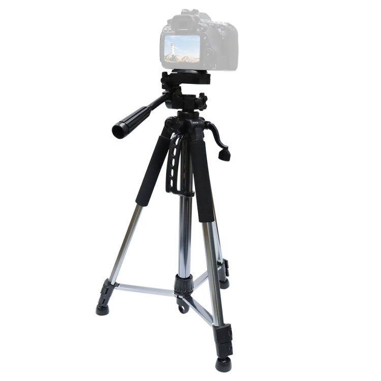 Trípode para cámara L-1200, soporte para transmisión en vivo para teléfonos móviles, cámaras, proyectores, trípode ajustable universal de 55-148 cm (plateado), L-1200