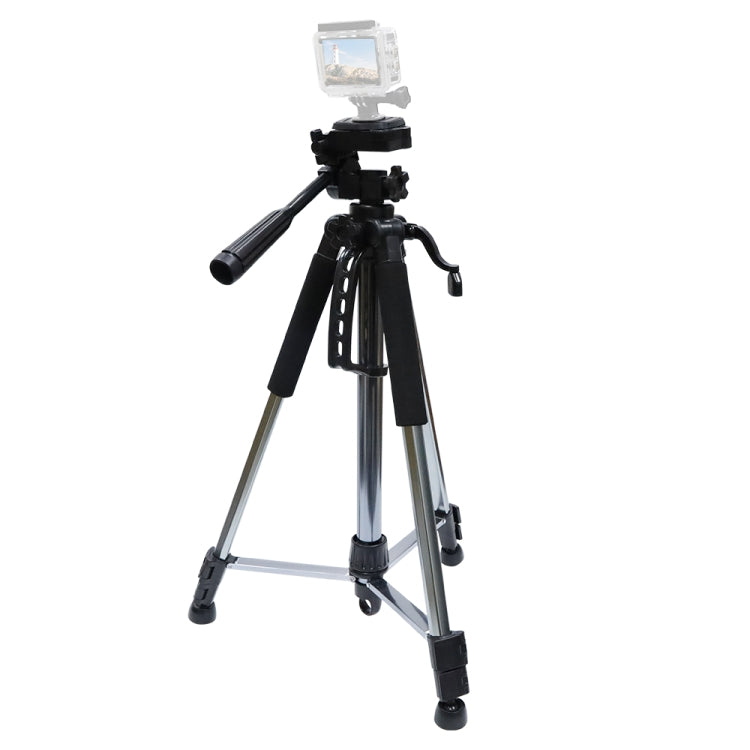 Trípode para cámara L-1200, soporte para transmisión en vivo para teléfonos móviles, cámaras, proyectores, trípode ajustable universal de 55-148 cm (plateado), L-1200