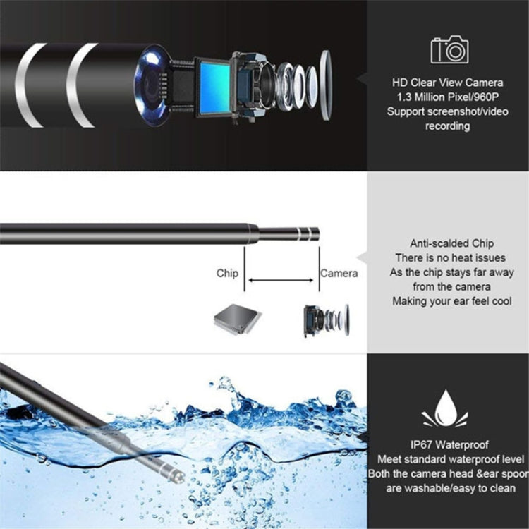 3 en 1 USB HD Digital Inspección Otoscopio Tipo Oído Endoscopio Digital Cera de Oído
