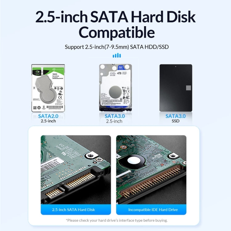 ORICO 2580U3 2,5 pulgadas USB 3,0 nostálgico HDD caja de disco duro móvil, 2580U3