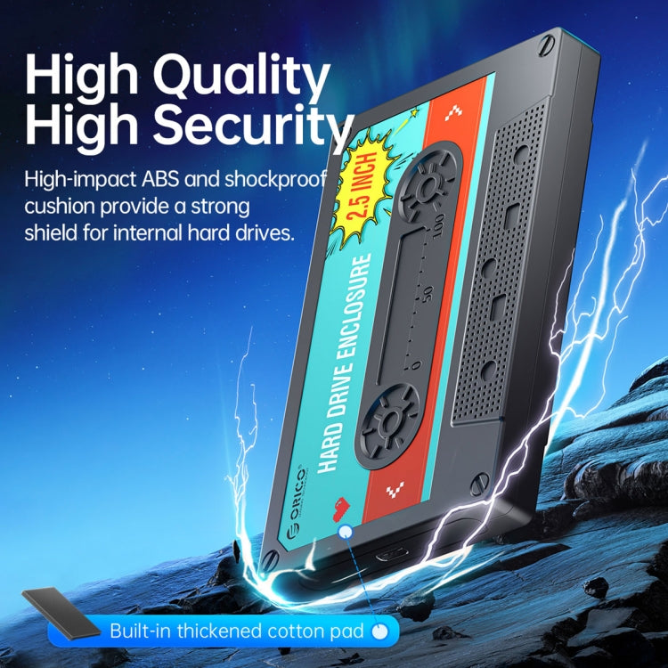 ORICO 2580U3 2,5 pulgadas USB 3,0 nostálgico HDD caja de disco duro móvil, 2580U3