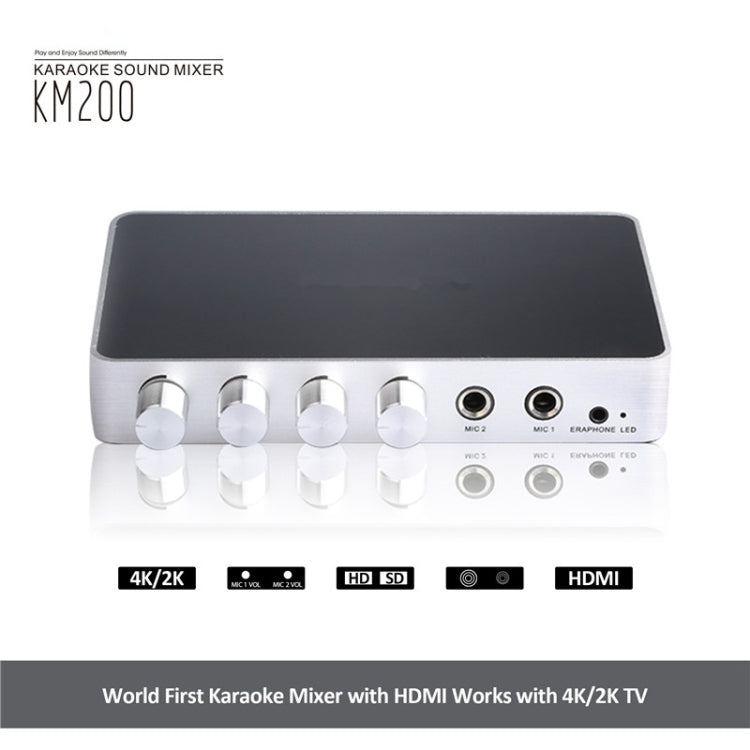 KM200-máquina de sistema de Audio estéreo Digital portátil, amplificador mezclador de Karaoke HDMI, 4K/2K, TV, PC, cine en casa