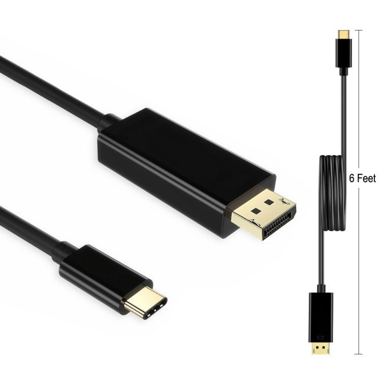 Cable adaptador DP de conexión 4K 60Hz tipo C a DP DisplayPort, longitud del cable: 1,8 m