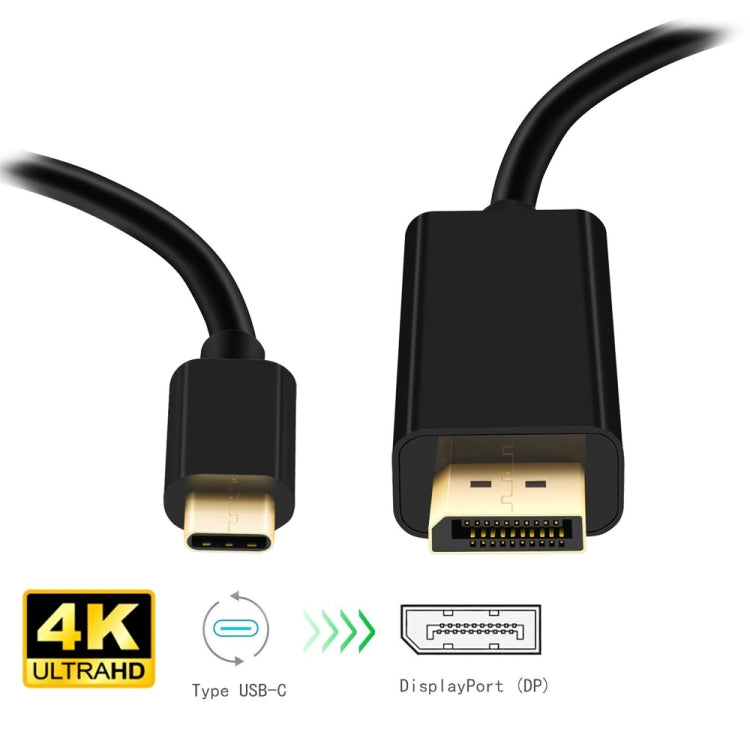 Cable adaptador DP de conexión 4K 60Hz tipo C a DP DisplayPort, longitud del cable: 1,8 m