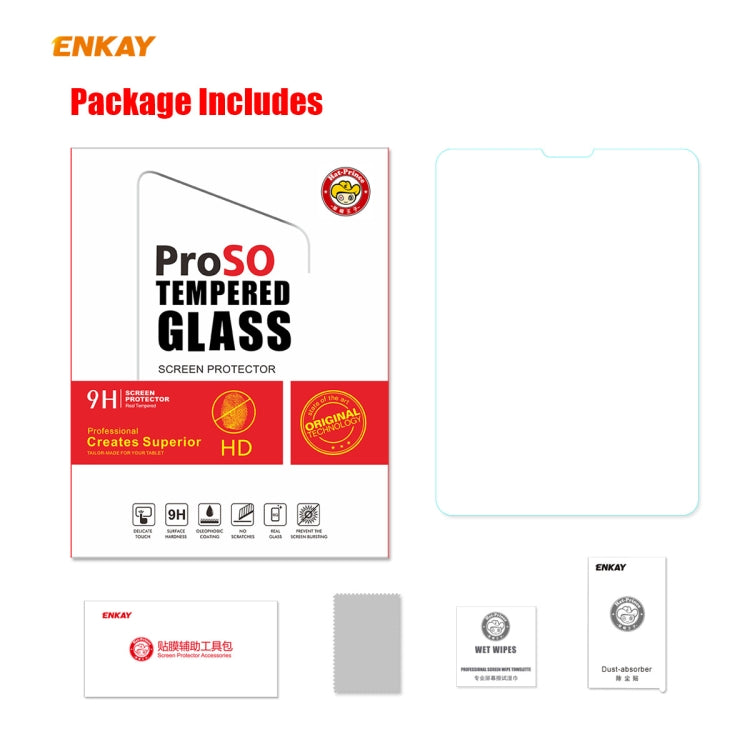 Para iPad Pro 11 2020/2018 ENKAY Hat-Prince 0,33 mm 9H Dureza superficial 2.5D Protector de vidrio templado a prueba de explosiones, For iPad Pro 11 2022 / 2021 / 2020 / 2018(1pc)