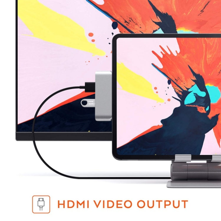 Adaptador HUB 4 en 1 Tipo-C / USB-C a HDMI + AUX + USB + PD Tipo-C / USB-C Base HD multifunción