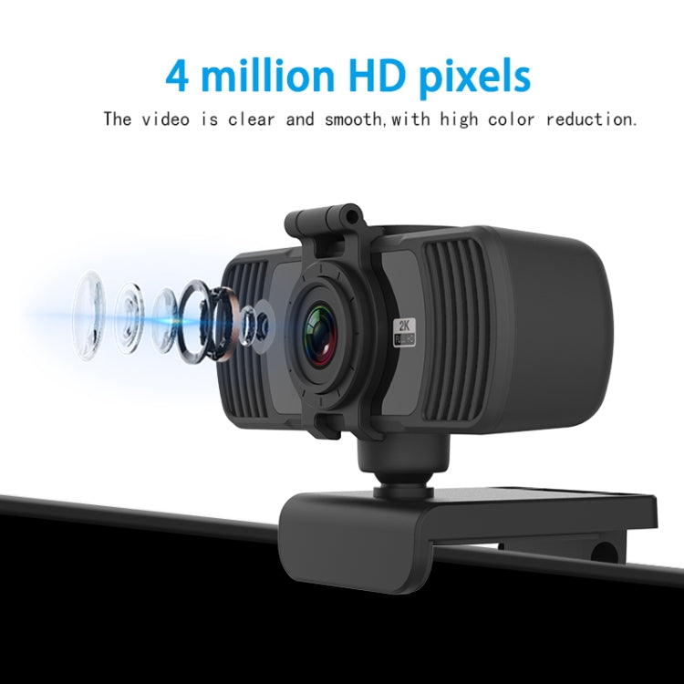 Richwell PC-06 Mini cámara web para PC con enfoque automático, rotación de 360 grados, 4,0 MP, HD, con micrófono de reducción de ruido
