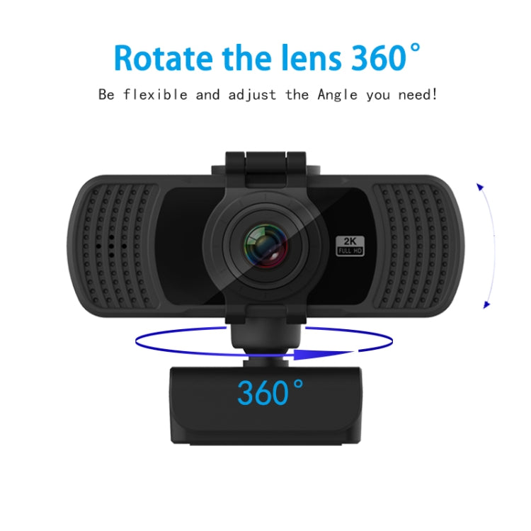 Richwell PC-06 Mini cámara web para PC con enfoque automático, rotación de 360 grados, 4,0 MP, HD, con micrófono de reducción de ruido
