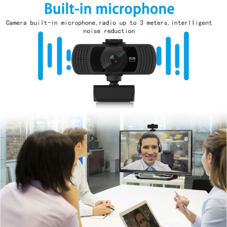 Richwell PC-06 Mini cámara web para PC con enfoque automático, rotación de 360 grados, 4,0 MP, HD, con micrófono de reducción de ruido