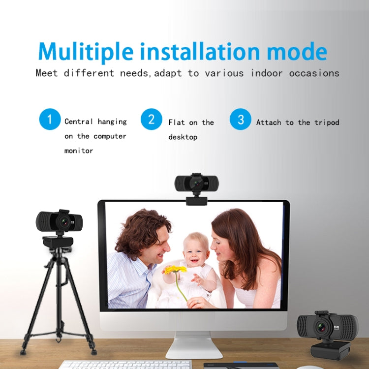Richwell PC-06 Mini cámara web para PC con enfoque automático, rotación de 360 grados, 4,0 MP, HD, con micrófono de reducción de ruido