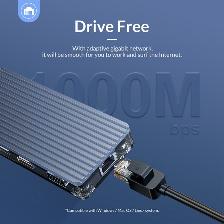 ORICO 6 en 1 HUB transparente tipo C, WB-6TS
