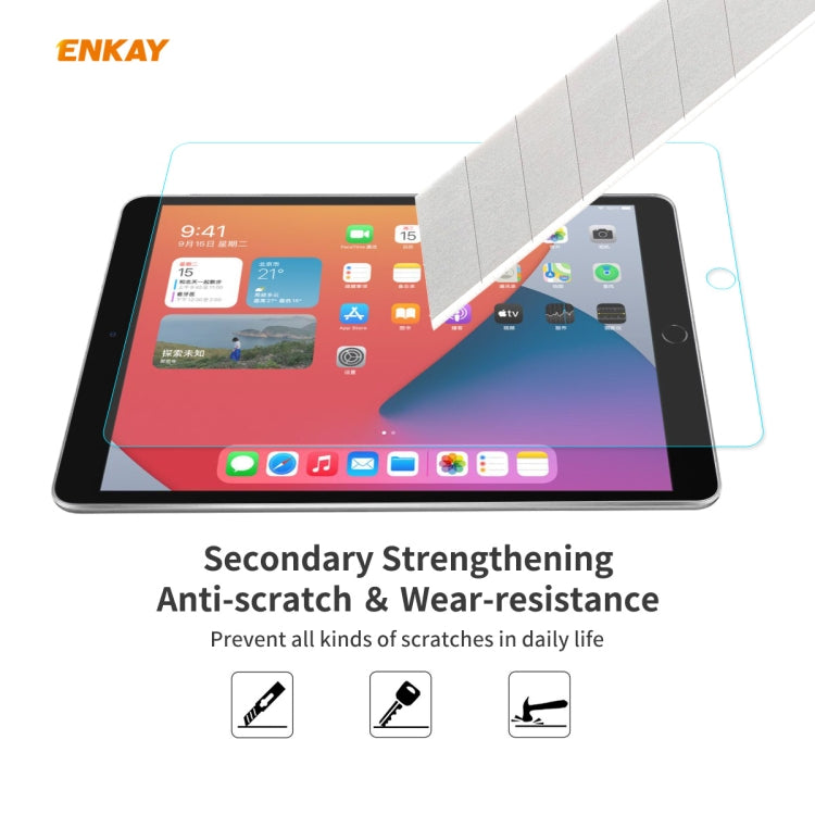 2 PCS ENKAY Hat-Prince 0.33mm 9H Dureza de la superficie 2.5D Protector de vidrio templado a prueba de explosiones, For iPad 10.2 2021 / 2020 / 2019(2pcs), For iPad Air 2020 10.9 / Air 2022(2pcs)