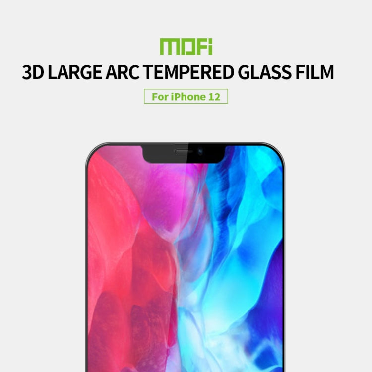 Película de vidrio templado de pantalla curva a prueba de explosiones MOFI 9H 3D, For iPhone 12 mini, For iPhone 12 Pro Max, For iPhone 12 / 12 Pro