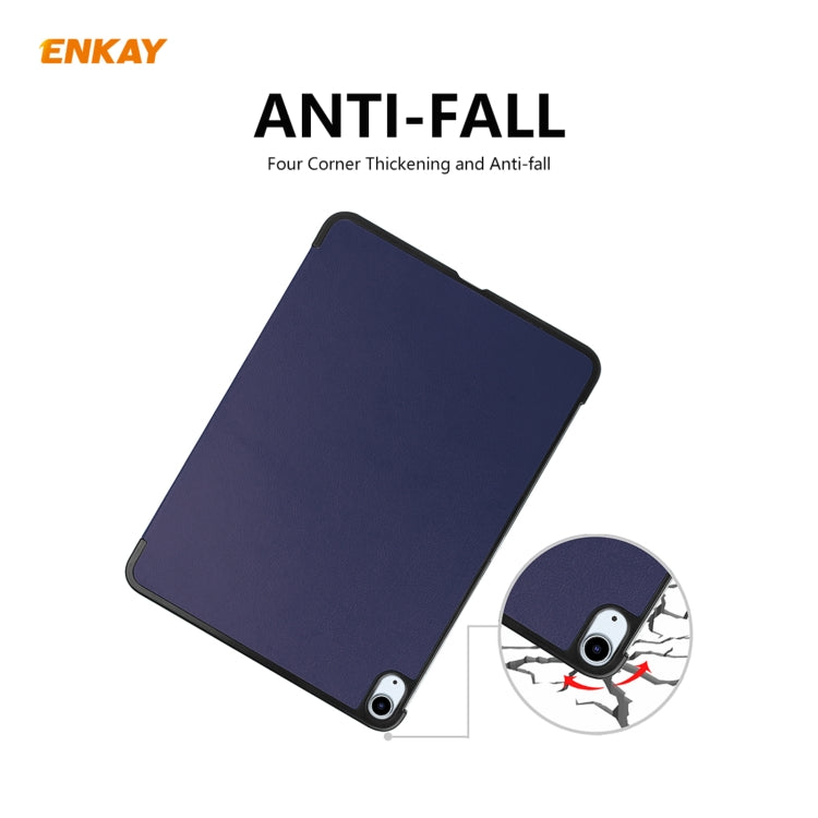 Para iPad Air 2020 10.9 / iPad Pro 11 2018 ENKAY ENK-8013 Funda inteligente de cuero PU + plástico con soporte triple, For iPad Air 11 2024 / Pro 11 2018 / Air 10.9 2022