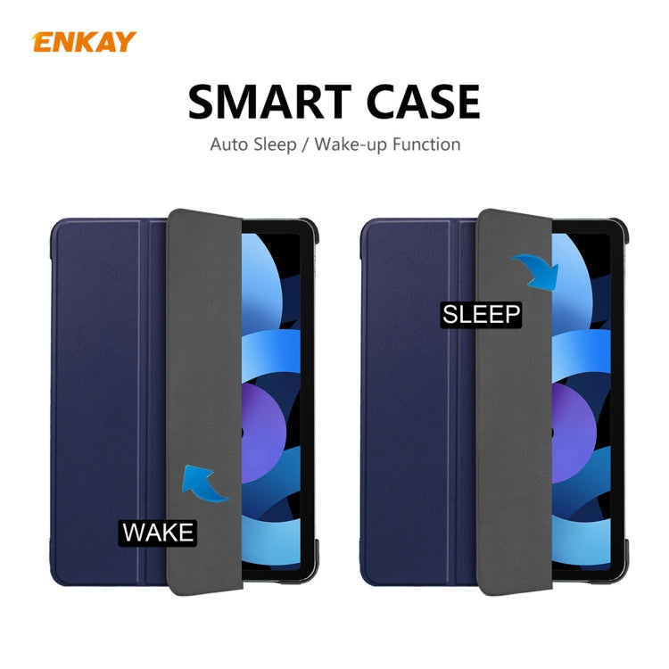 Para iPad Air 2020 10.9 / iPad Pro 11 2018 ENKAY ENK-8013 Funda inteligente de cuero PU + plástico con soporte triple, For iPad Air 11 2024 / Pro 11 2018 / Air 10.9 2022