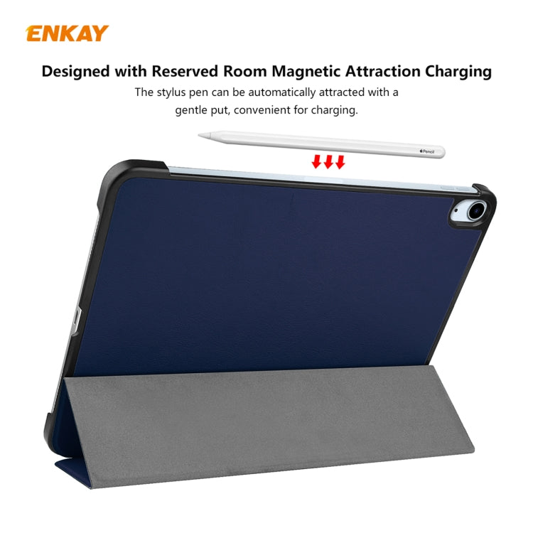 Para iPad Air 2020 10.9 / iPad Pro 11 2018 ENKAY ENK-8013 Funda inteligente de cuero PU + plástico con soporte triple, For iPad Air 11 2024 / Pro 11 2018 / Air 10.9 2022