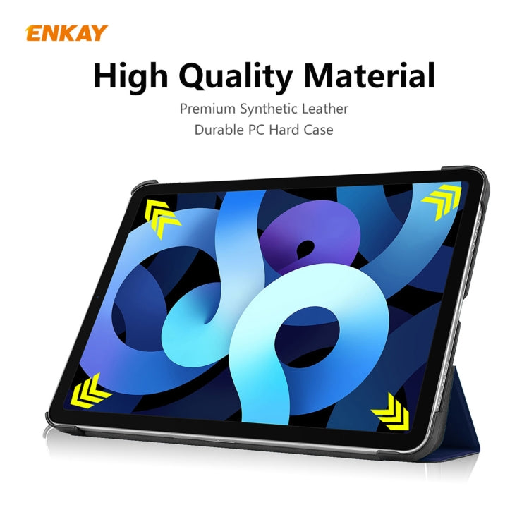 Para iPad Air 2020 10.9 / iPad Pro 11 2018 ENKAY ENK-8013 Funda inteligente de cuero PU + plástico con soporte triple, For iPad Air 11 2024 / Pro 11 2018 / Air 10.9 2022